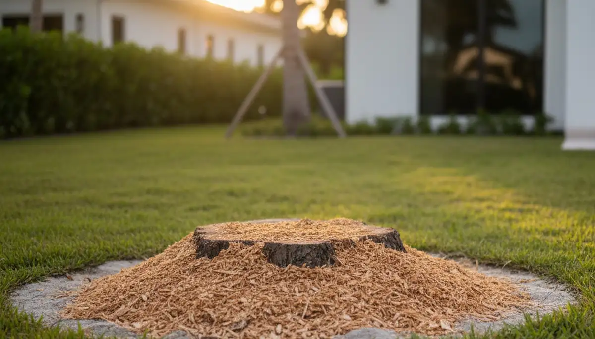 Finished stump grinding and lawn prep by tree service experts in Miami Beach, FL