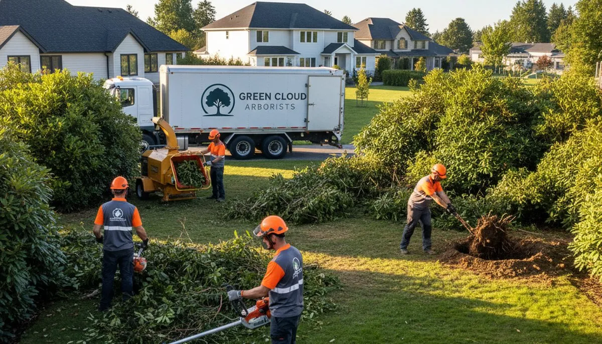 Professional shrub removal service in Miami Beach FL clearing overgrown bushes and hedges