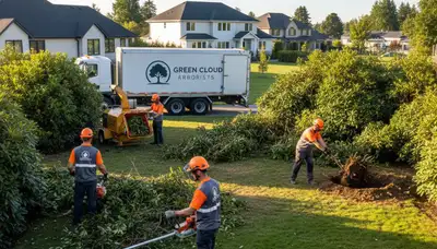 Professional shrub removal service in Miami Beach FL clearing overgrown bushes and hedges