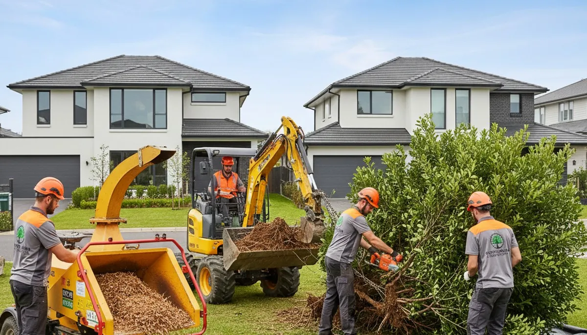 Professional shrub removal service in Miami Beach FL clearing overgrown bushes and hedges