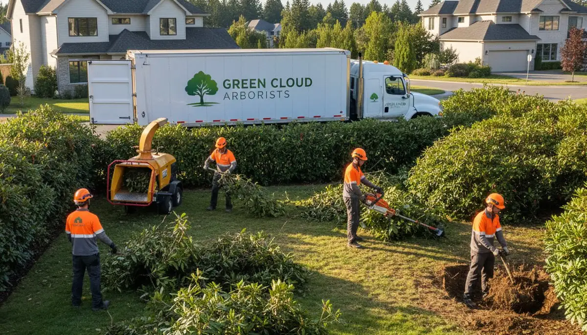 Professional shrub removal service clearing overgrown hedges in Miami Beach, FL
