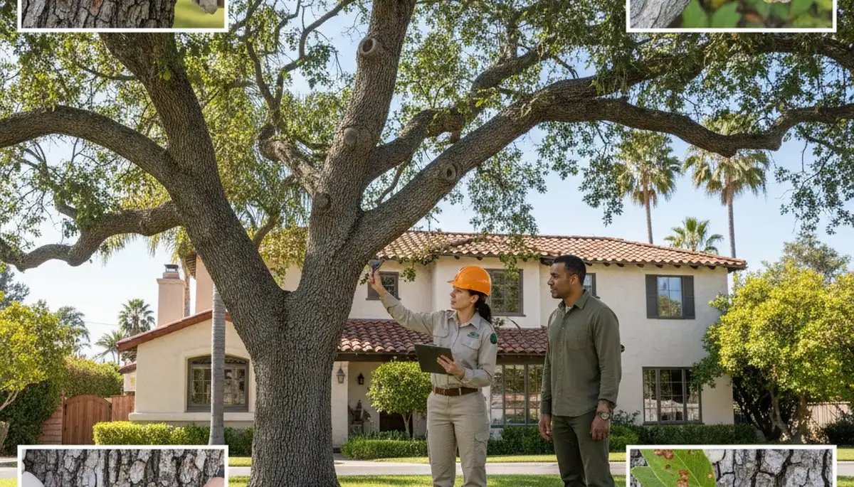 Certified arborist performing tree health assessment for homeowners in Miami Beach, FL