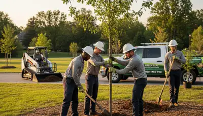 Arborists planting salt-tolerant coastal trees in Miami Beach FL for Chop Chop Tree service